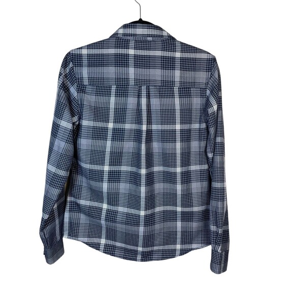 Dixxon Shirt Womens Medium Gray Blue The Paulson Plaid Button Up Flannel Pockets - Picture 4 of 12